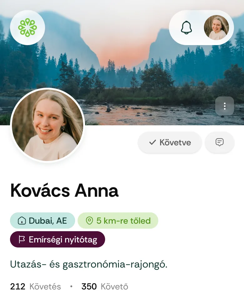 Nyitótag jelvény a profilon