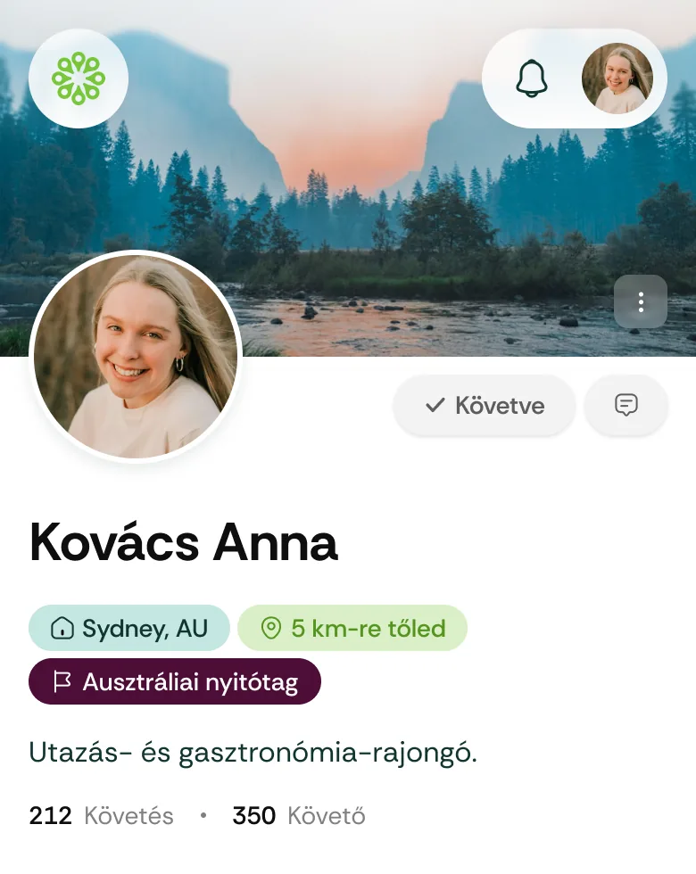 Nyitótag jelvény a profilon