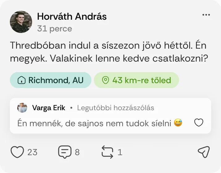 Horváth András posztja: „Thredbóban indul a síszezon jövő héttől.”