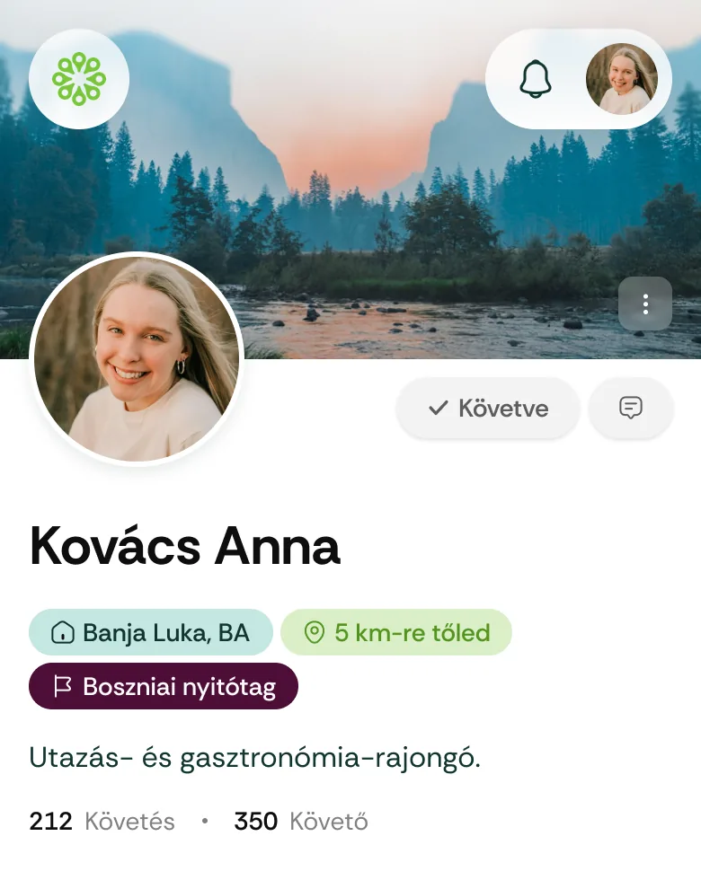 Nyitótag jelvény a profilon