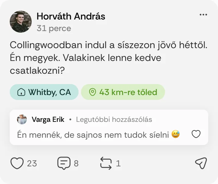 Horváth András posztja: „Collingwoodban indul a síszezon jövő héttől.”