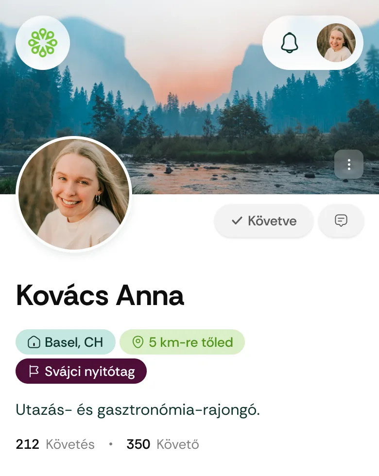 Nyitótag jelvény a profilon