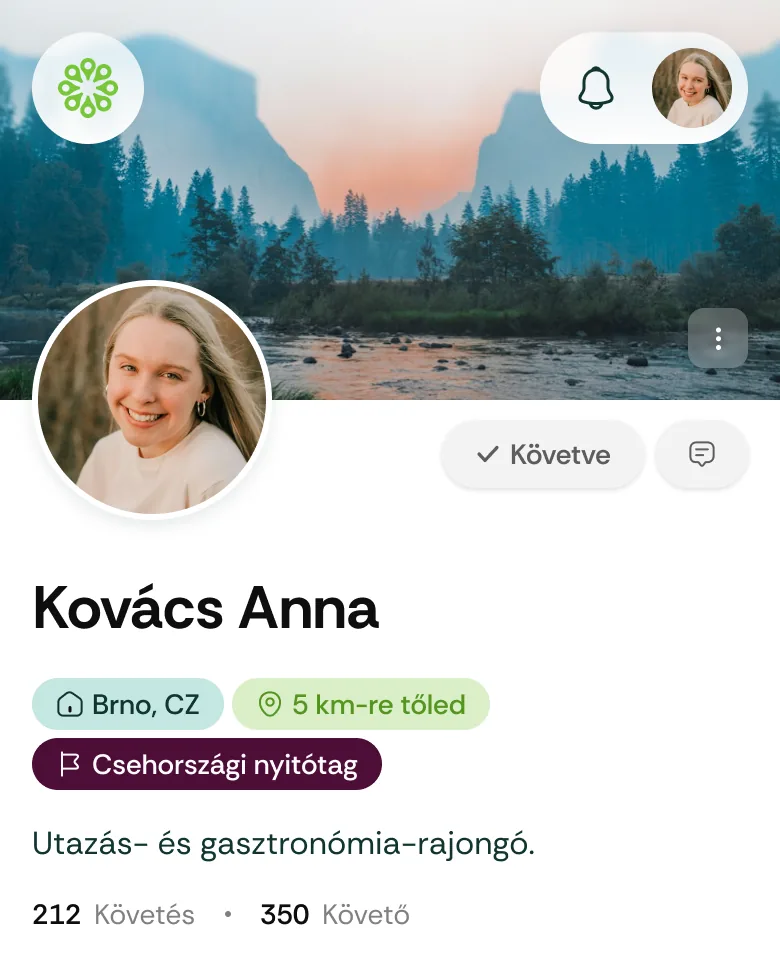 Nyitótag jelvény a profilon
