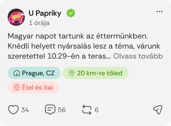 U Papriky posztja: „Magyar napot tartunk az éttermünkben.”