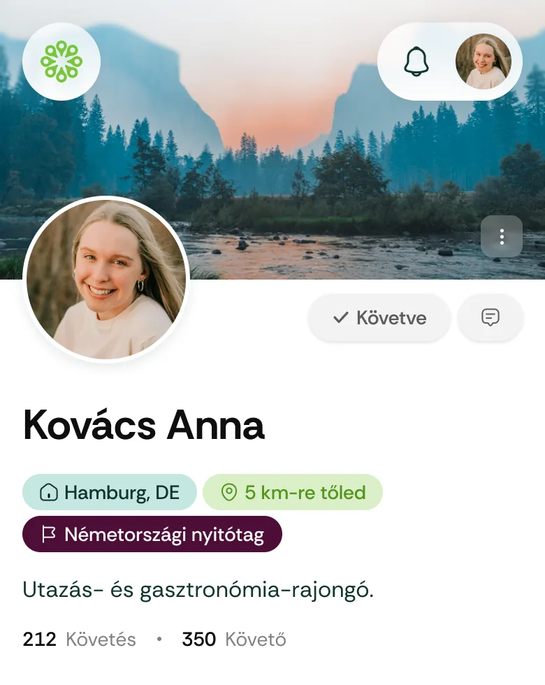 Nyitótag jelvény a profilon