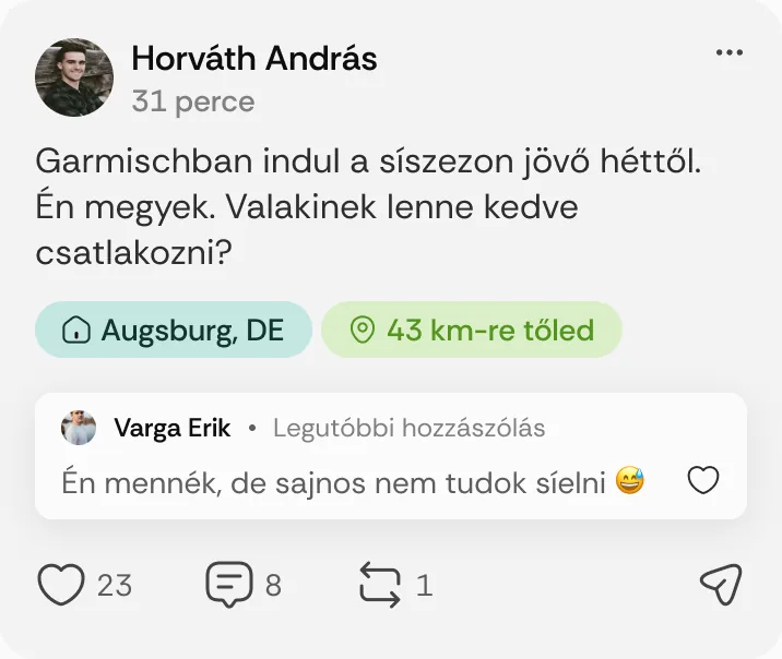 Horváth András posztja: „Garmischban indul a síszezon jövő héttől.”