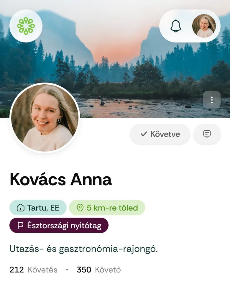 Nyitótag jelvény a profilon