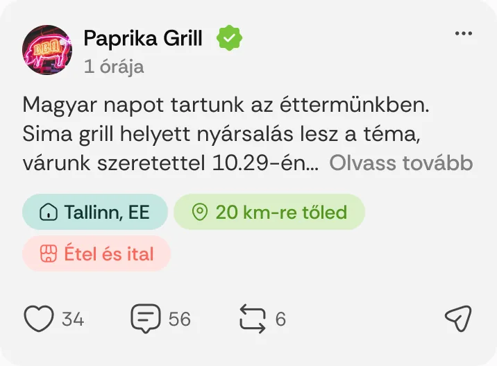 Paprika Grill posztja: „Magyar napot tartunk az éttermünkben.”