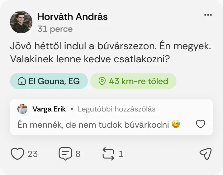 Horváth András posztja: „Jövő héttől indul a búvárszezon.”