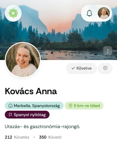 Nyitótag jelvény a profilon