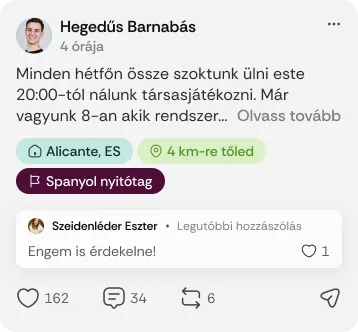 Hegedűs Barnabás társasjáték-estje Alicantéban