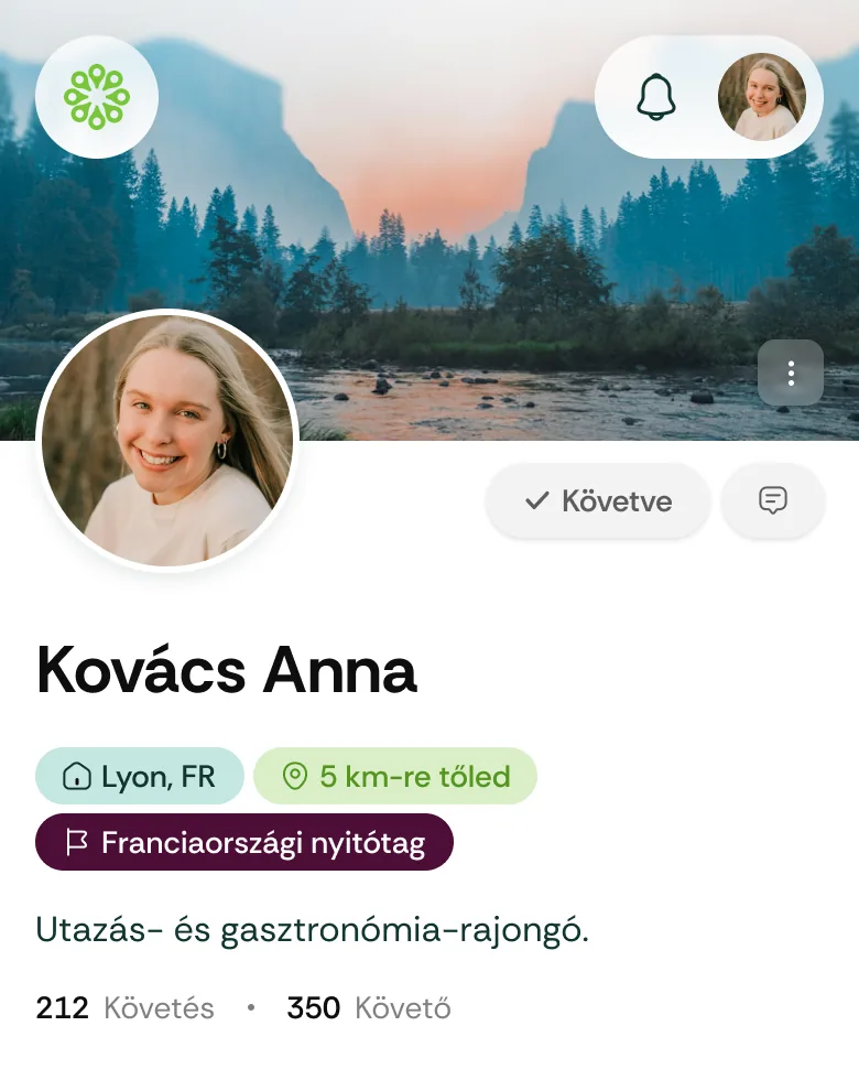 Nyitótag jelvény a profilon