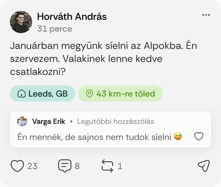 Horváth András posztja: „Januárban megyünk síelni az Alpokba.”
