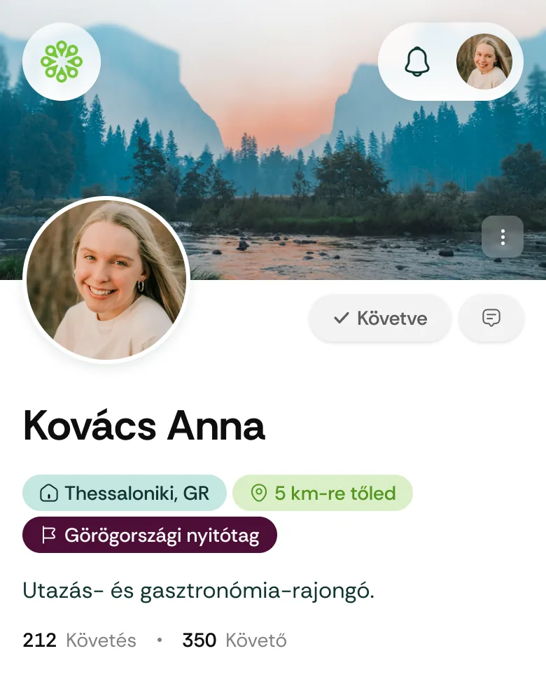 Nyitótag jelvény a profilon