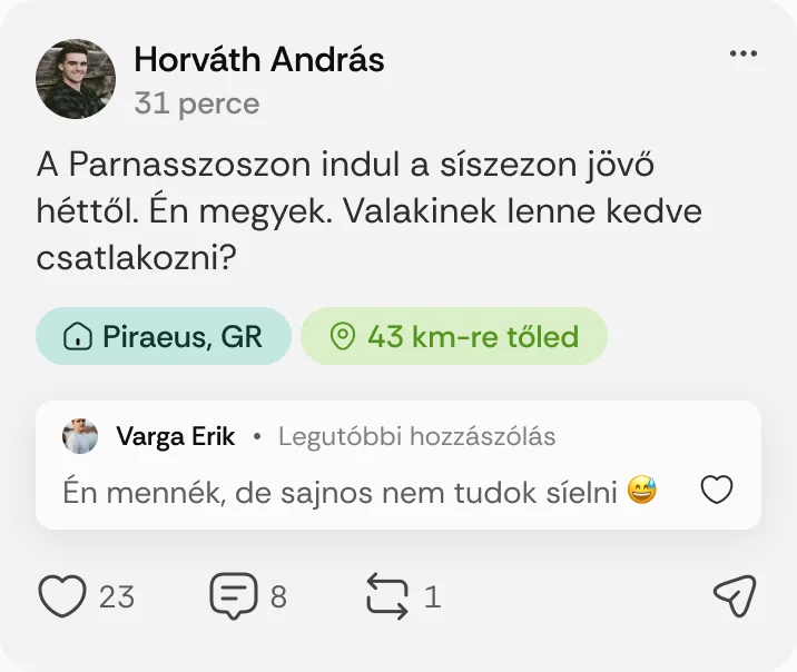 Horváth András posztja: „A Parnasszoszon indul a síszezon jövő héttől.”