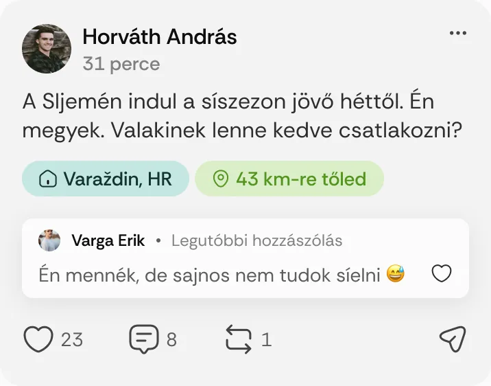 Horváth András posztja: „A Sljemén indul a síszezon jövő héttől.”