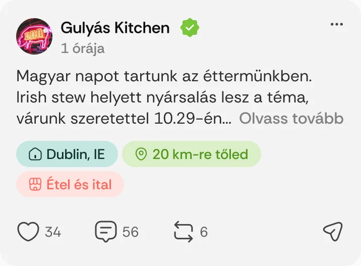 Gulyás Kitchen posztja: „Magyar napot tartunk az éttermünkben.”