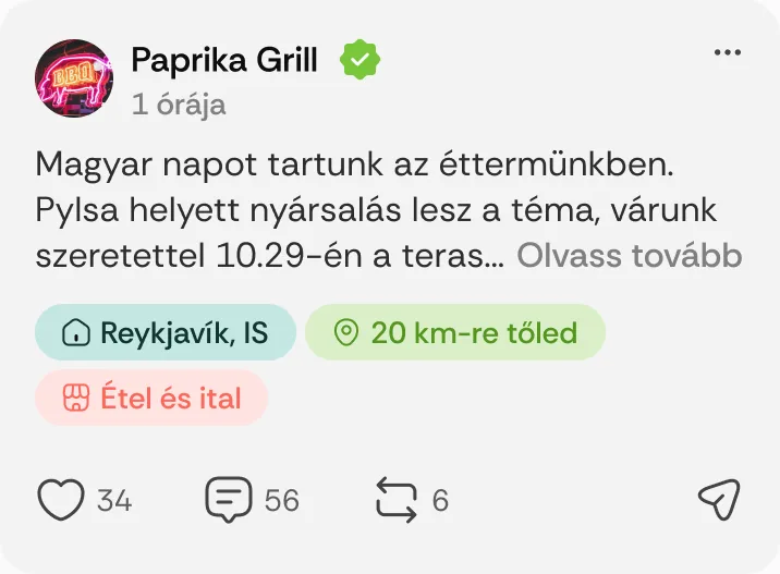 Paprika Grill posztja: „Magyar napot tartunk az éttermünkben.”