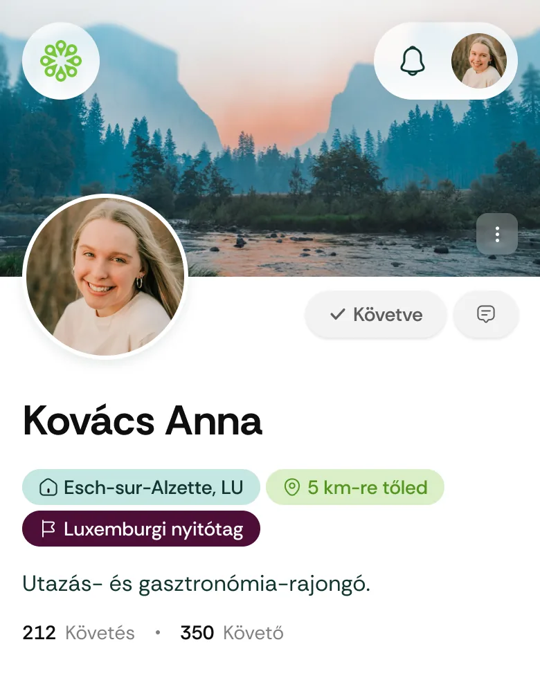 Nyitótag jelvény a profilon