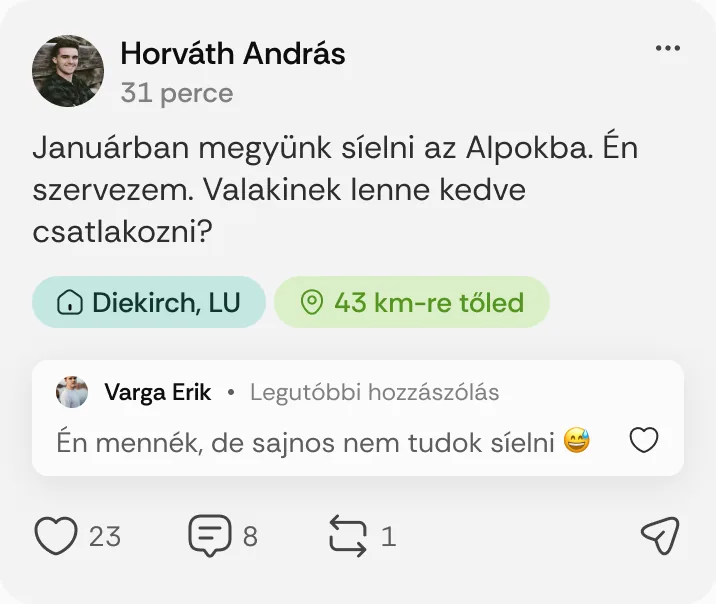 Horváth András posztja: „Januárban megyünk síelni az Alpokba.”