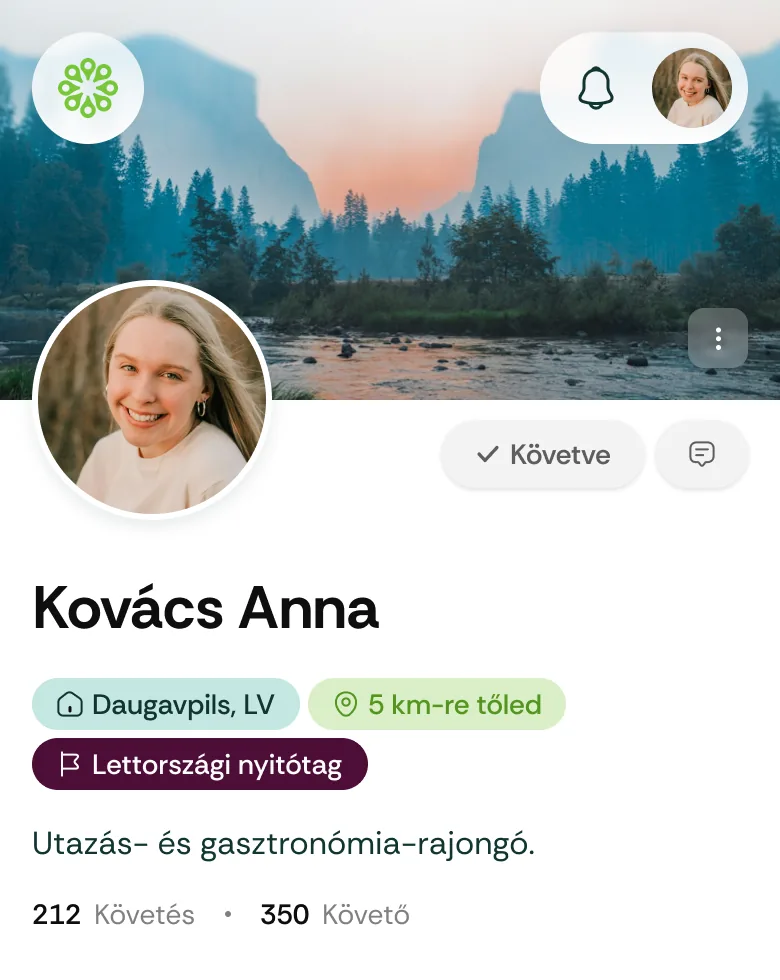 Nyitótag jelvény a profilon