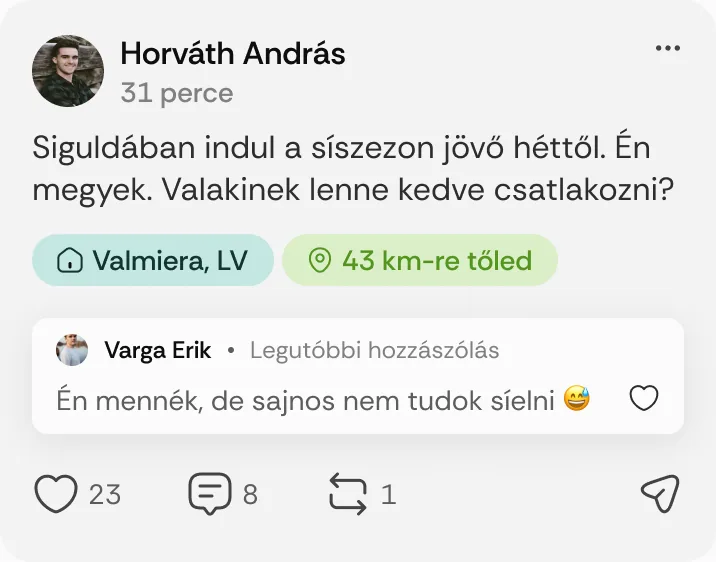Horváth András posztja: „Siguldában indul a síszezon jövő héttől.”