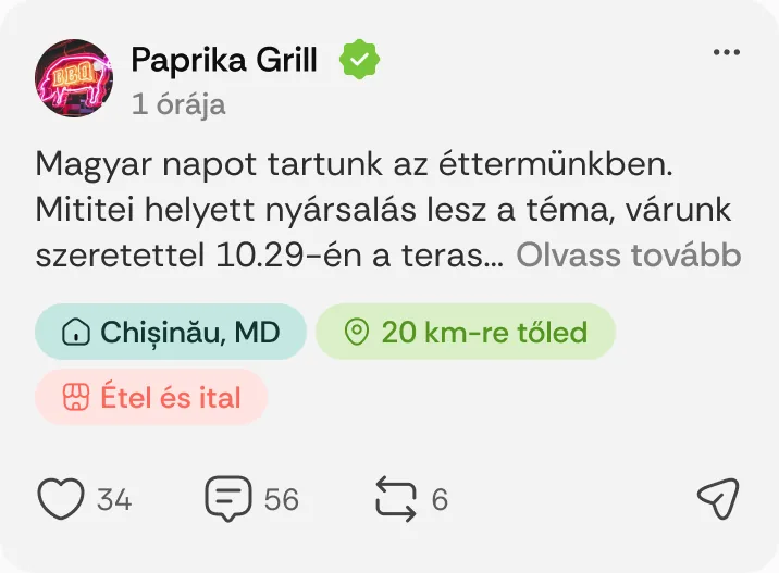 Paprika Grill posztja: „Magyar napot tartunk az éttermünkben.”