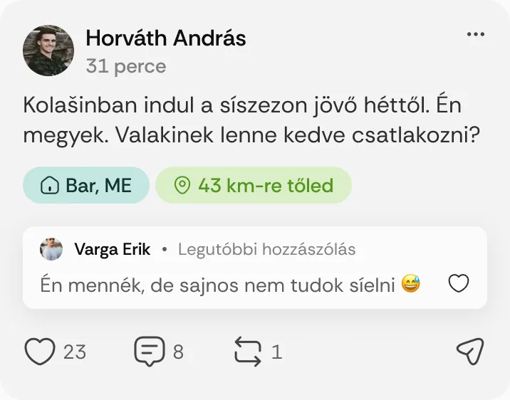 Horváth András posztja: „Kolašinban indul a síszezon jövő héttől.”