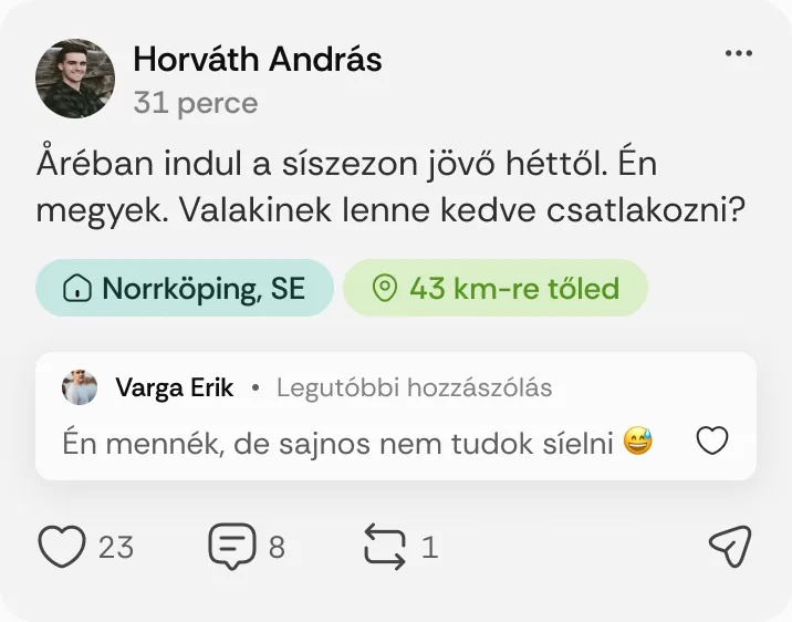 Horváth András posztja: „Åréban indul a síszezon jövő héttől.”