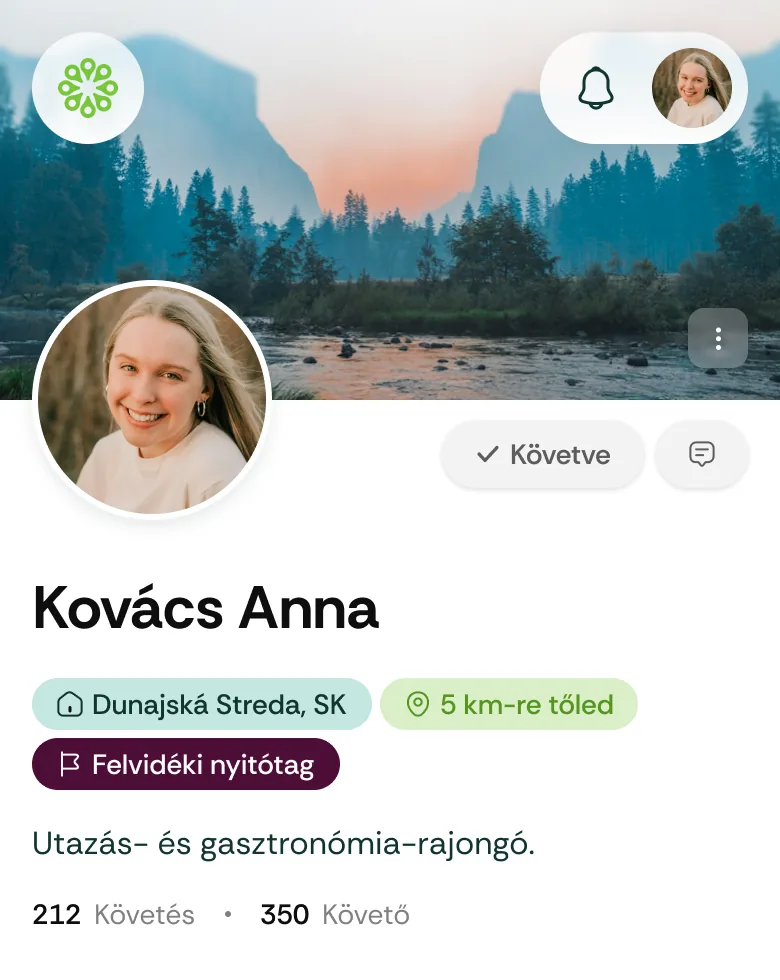Nyitótag jelvény a profilon