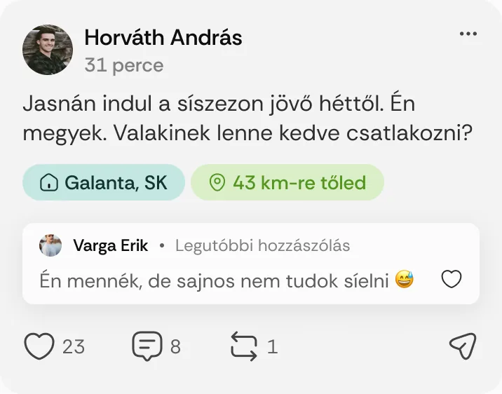 Horváth András posztja: „Jasnán indul a síszezon jövő héttől.”