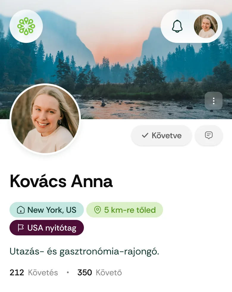 Nyitótag jelvény a profilon