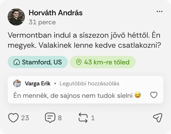 Horváth András posztja: „Vermontban indul a síszezon jövő héttől.”